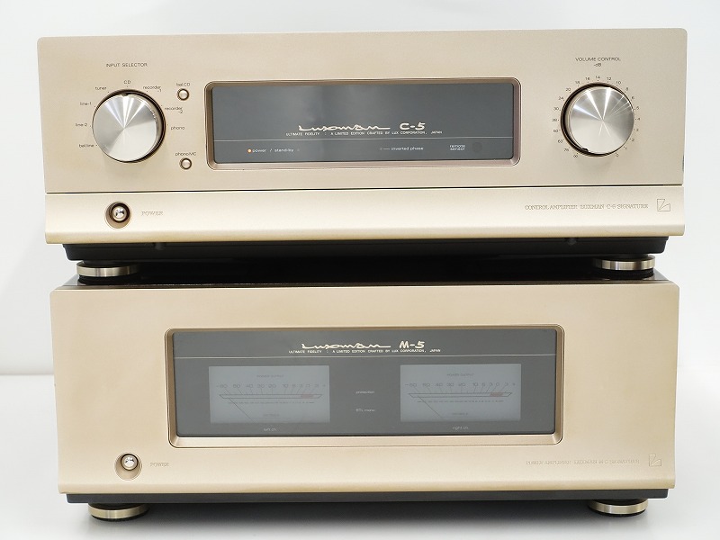 LUXMAN C-5/M-5 プリアンプ パワーアンプ セット C5/M5 ラックスマン 014737001-2(中古)のヤフオク落札情報