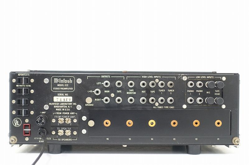 △▽McIntosh C22 オリジナル 真空管 プリアンプ Black Beauty搭載