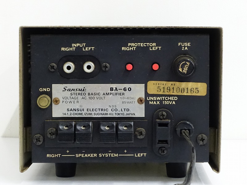 SANSUI BA-60 サンスイ パワーアンプ 山水 SANSUI BA-60パワーアンプ 山水アンプ音出しOK - メルカリ