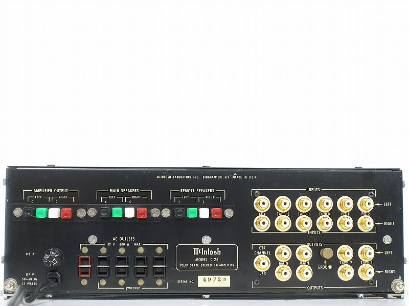 McIntosh C26 ステレオプリアンプ 本体(ジャンク) McIntosh C26 ステレオプリアンプ 本体(ジャンク) Vintage Mcintosh