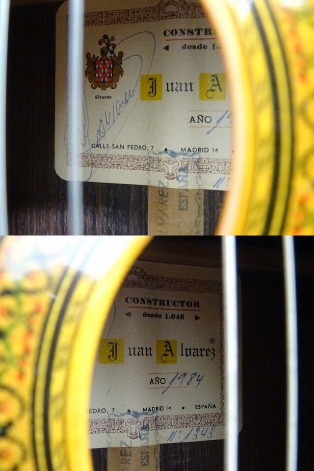 ♪♪JUAN ALVAREZ 1984ローズウッド クラシックギター ホアン・アルバレス ケース付 ♪♪004260001m♪♪ ♪♪JUAN ALVAREZ 1984ローズウッド クラシックギター ホアン