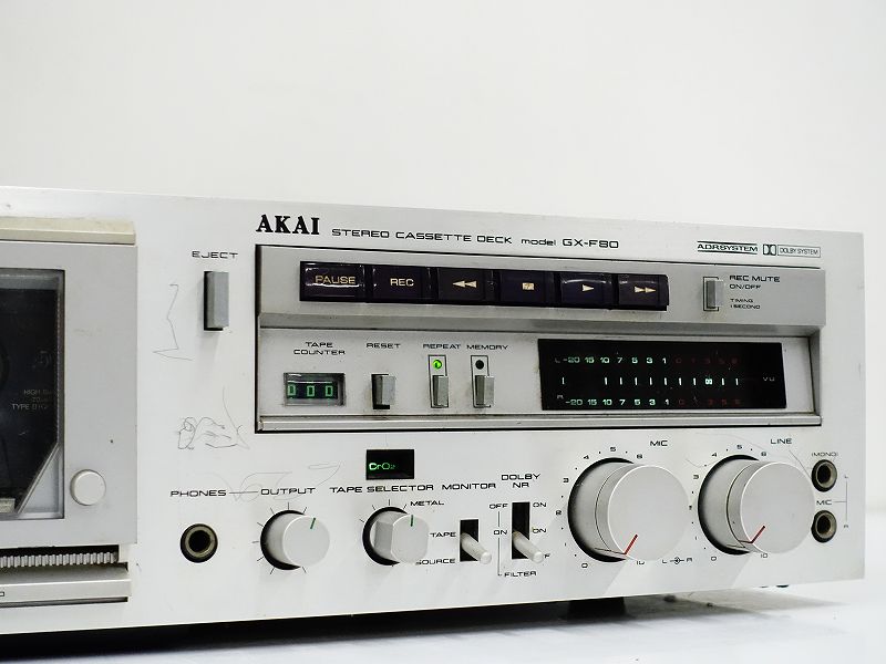 カセットデッキ AKAI (アカイ) GX-F80 STEREO CASSETTE DECK reref-d 0712